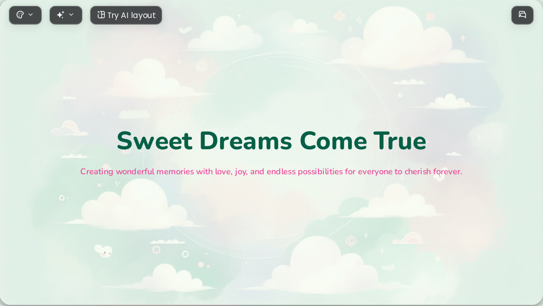 Sweet Dreams AI Presentation Template for Portfolio Showcase 2026