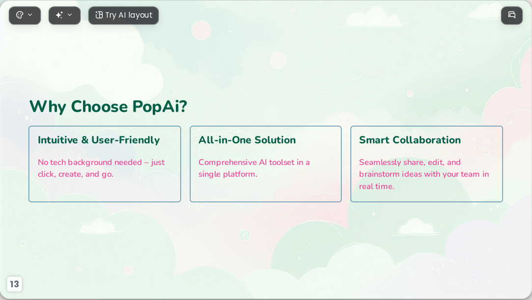 Sweet Dreams AI Presentation Template for Portfolio Showcase 2026 - Slide 13