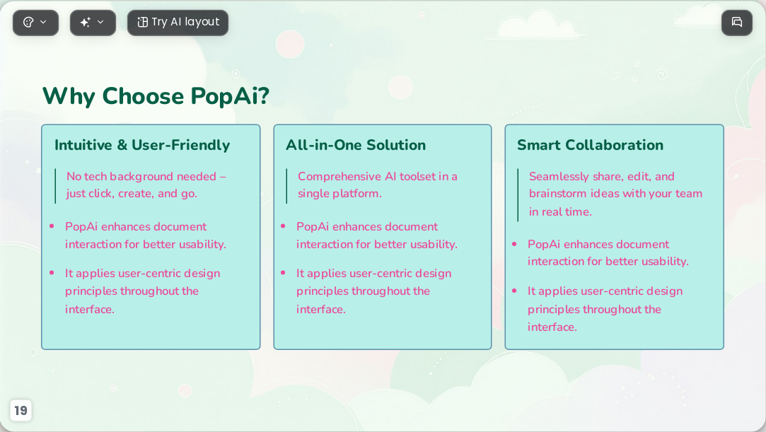 Sweet Dreams AI Presentation Template for Portfolio Showcase 2026 - Slide 19
