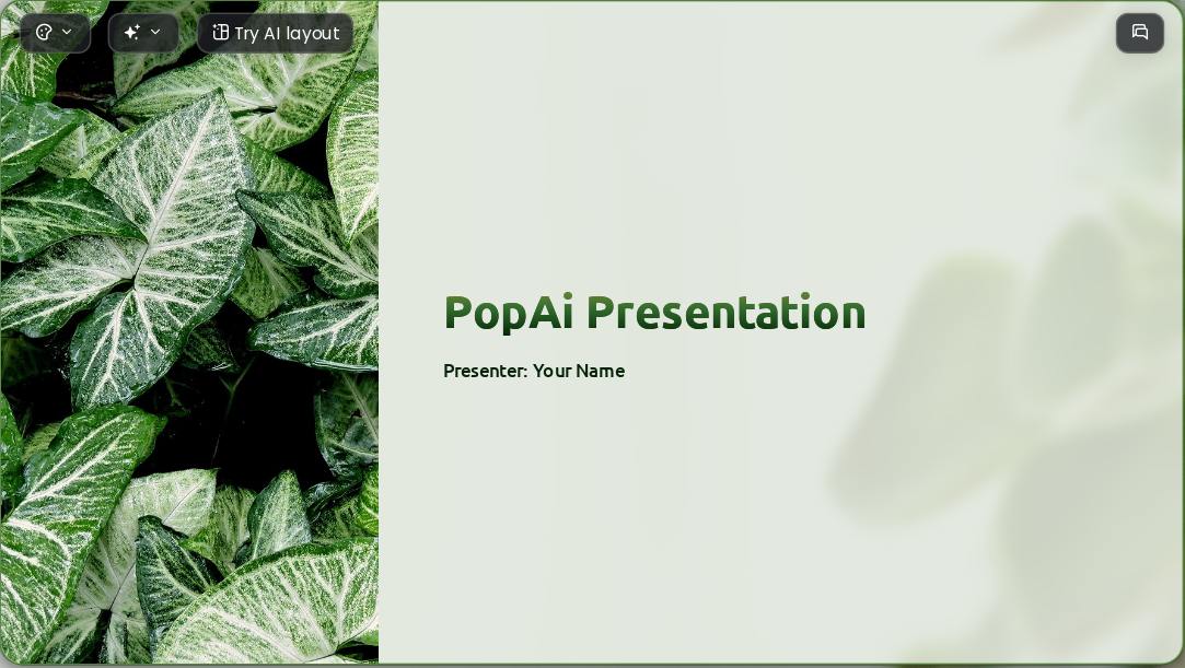 Plant green AI Presentation Template for Design Showcase 2026
