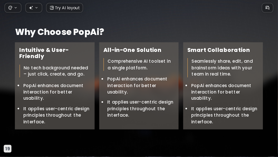 Sunlit Golden Mountain AI Presentation Template for Portfolio Showcase 2026. - Slide 19