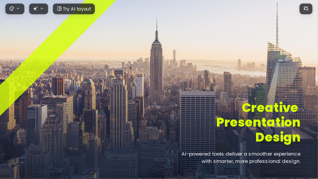 The Business Plan AI Presentation Template for Design Showcase 2026