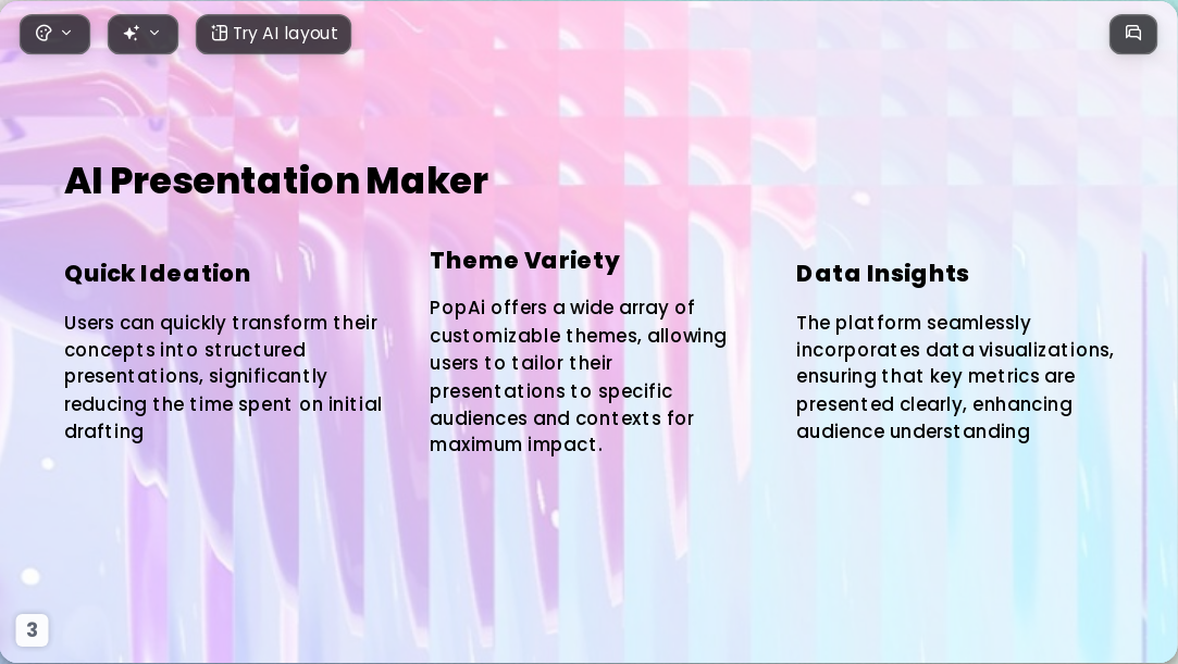 Diffuse Texture Gradient AI Presentation Template for Academic Report 2026 - Slide 3