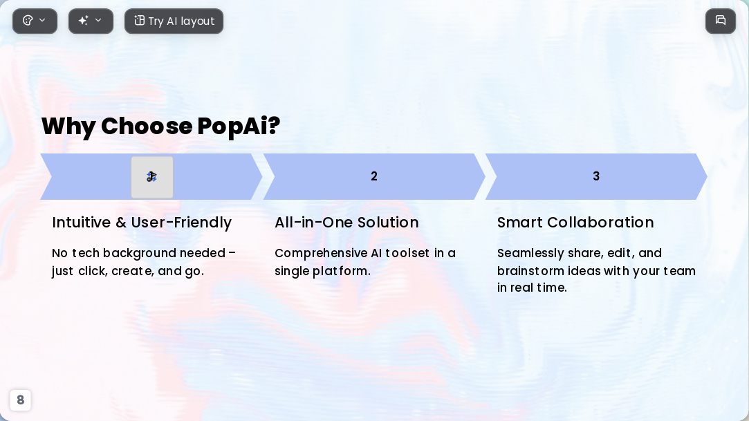 Diffuse Texture Gradient AI Presentation Template for Academic Report 2026 - Slide 8