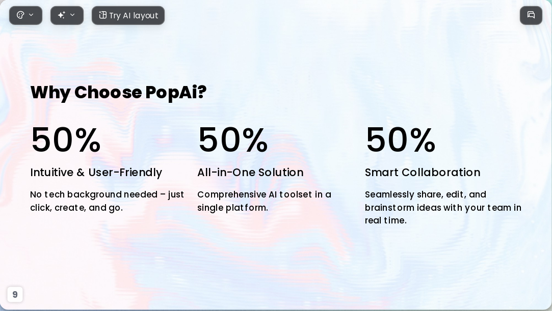 Diffuse Texture Gradient AI Presentation Template for Academic Report 2026 - Slide 9