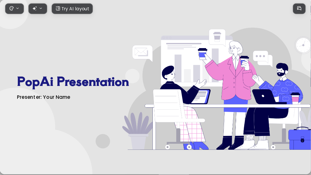 Minimalist Vector Illustration AI Presentation Template for Course Lecture 2026